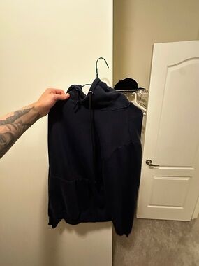 ASOS Navy Drawstring Hooded Sweatshirt